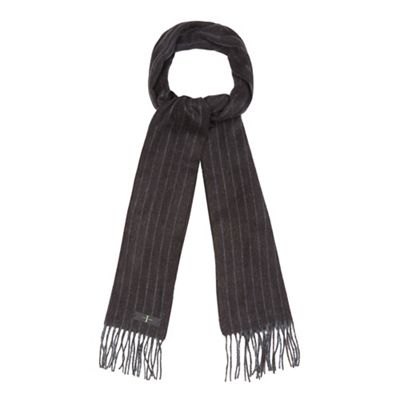 Grey twill stripe scarf
